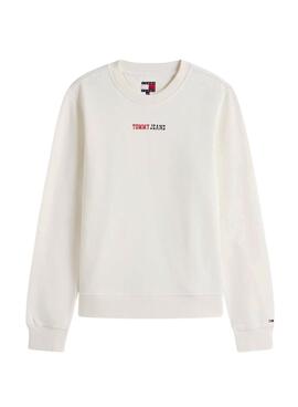 Sudadera Tommy Jeans Essential logo blanco para mujer