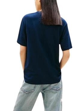 Camiseta Tommy Jeans Color Linear marino para mujer