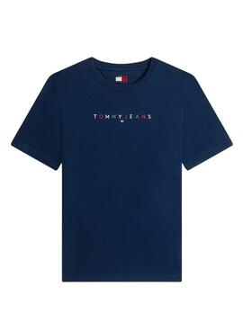 Camiseta Tommy Jeans Color Linear marino para mujer