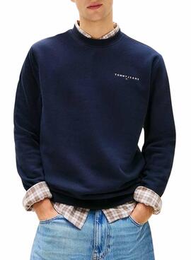 Sudadera Tommy Jeans Linear Chest marino para hombre