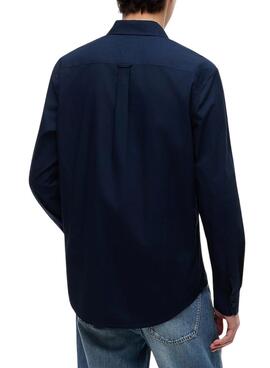 Camisa Tommy Jeans Popelín regular marino para hombre