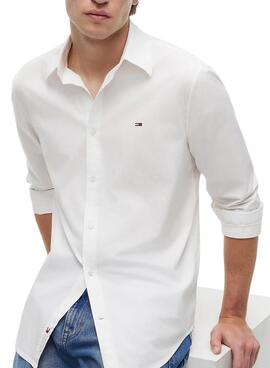 Camisa Tommy Jeans Popelín regular blanco para hombre