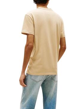 Camiseta Tommy Jeans Vintage logo beige para hombre