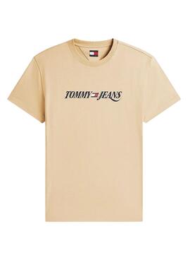 Camiseta Tommy Jeans Vintage logo beige para hombre