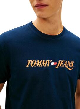 Camiseta Tommy Jeans Vintage logo marino para hombre