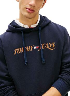 Sudadera Tommy Jeans Vintage con capucha marino para hombre