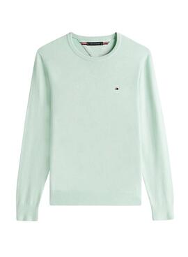 Jersey Tommy Hilfiger Essential turquesa para hombre