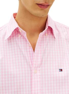 Camisa Tommy Hilfiger cuadros Vichy rosa para hombre