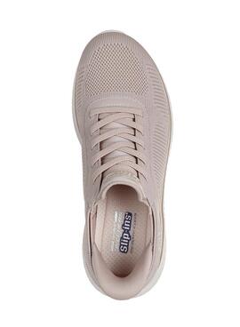 Zapatillas Skechers BOBS Squad beige para mujer