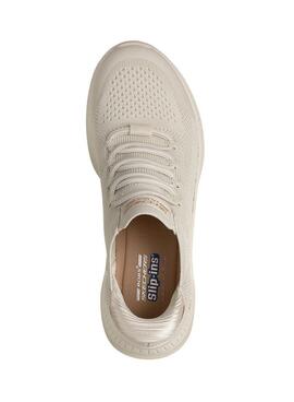 Zapatillas Skechers BOBS Squad 4 beige para mujer