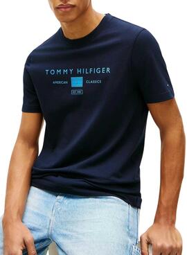 Camiseta Tommy Hilfiger Brand Love marino para hombre