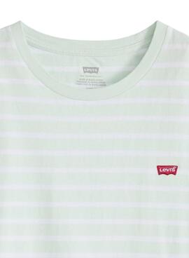 Camiseta Levis Emily estampado de rayas turquesa para mujer