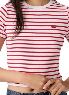 Camiseta Levis Perfect Tee rayas rojo y blanco para mujer
