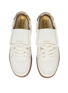 Zapatillas Pepe Jeans Ball Studs piel con tachuelas blanco para mujer