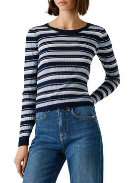 Jersey Pepe Jeans Kimmi rayas azul para mujer