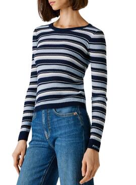 Jersey Pepe Jeans Kimmi rayas azul para mujer