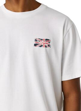 Camiseta Pepe Jeans Small Flag blanco para hombre