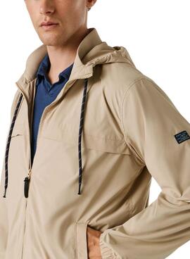 Chaqueta cortavientos Pepe Jeans Sebulon beige para hombre