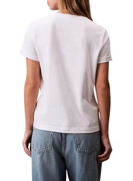 Camiseta Calvin Klein Jeans Monogram blanco para mujer