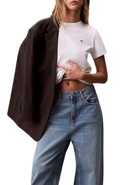 Camiseta Calvin Klein Jeans Monogram blanco para mujer
