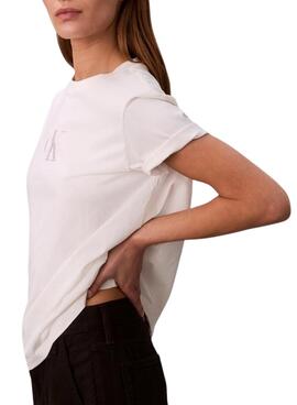 Camiseta Calvin Klein Jeans Classic Foil blanco para mujer