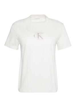 Camiseta Calvin Klein Jeans Classic Foil blanco para mujer