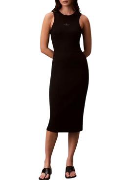 Vestido Calvin Klein Jeans Baby rib negro para mujer