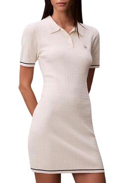 Vestido Calvin Klein Jeans Microcable blanco paramujer