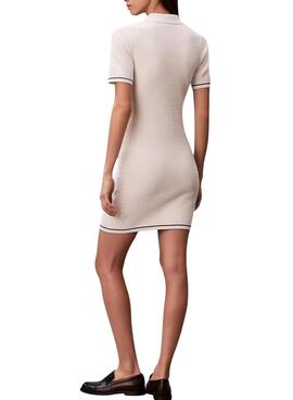 Vestido Calvin Klein Jeans Microcable blanco paramujer