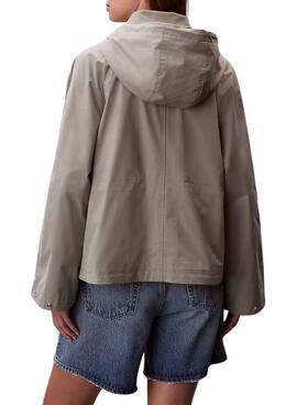 Parka Calvin Klein Jeans Tech verde para mujer