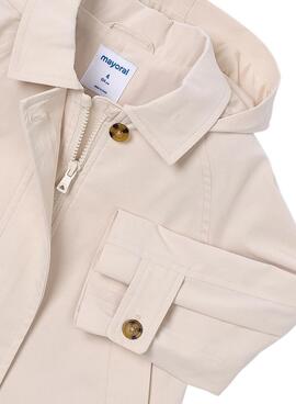 Gabardina Mayoral Beige con cremallera para niña 