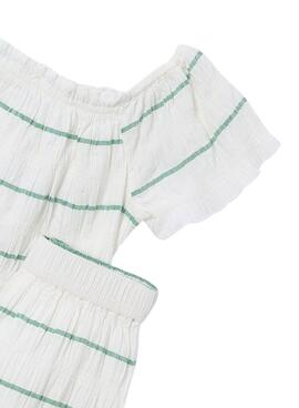 Conjunto Mayoral estampado rayas menta para niña 