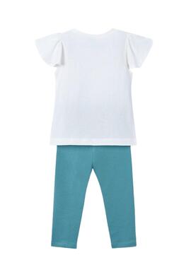 Conjunto Mayoral menta con flores en relieve para niña