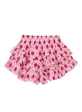 Falda pantalón Mayoral rosa con volantes para niña 