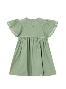 Vestido Mayoral plisado verde para niña