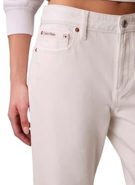Pantalón vaquero Calvin Klein Jeans 90s blanco para mujer