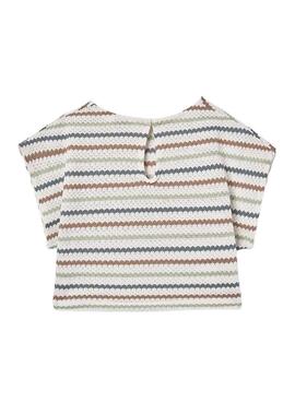 Camiseta Mayoral de punto a rayas multicolor para niña