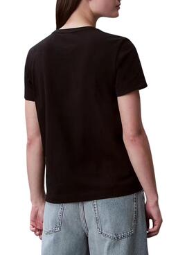 Camiseta Calvin Klein Jeans Label negro para mujer