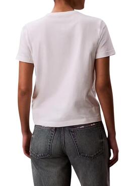 Camiseta Calvin Klein Jeans Label blanco para mujer