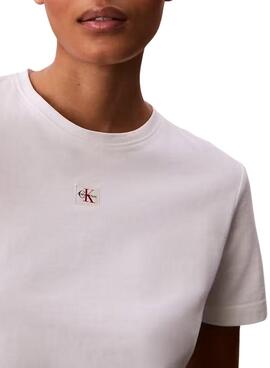 Camiseta Calvin Klein Jeans Label blanco para mujer