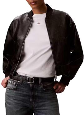 Camiseta Calvin Klein Jeans Label blanco para mujer