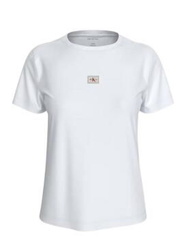 Camiseta Calvin Klein Jeans Label blanco para mujer