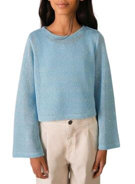 Jersey Mayoral punto fino azul cielo para niña