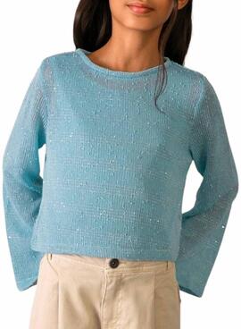 Jersey Mayoral punto fino azul cielo para niña