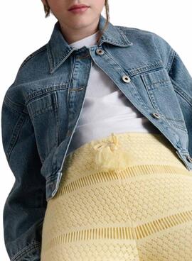 Cazadora vaquera Mayoral corta azul para niña