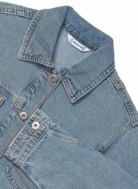 Cazadora vaquera Mayoral corta azul para niña