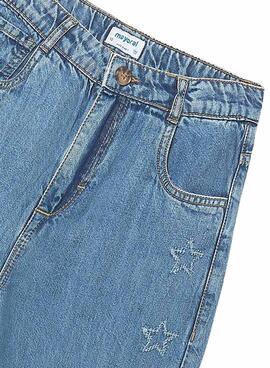Pantalón vaquero mayoral azul estrellas para niña 