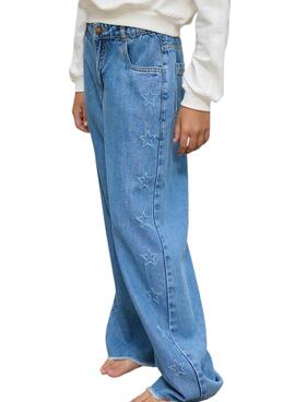 Pantalón vaquero mayoral azul estrellas para niña 