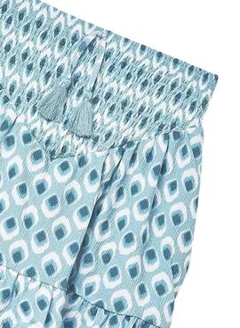 Falda Mayoral estampada azul para niña