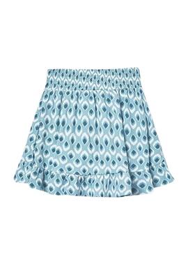 Falda Mayoral estampada azul para niña